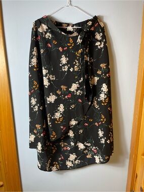 Le Lis Collection Black Floral Hi Low Maxi Skirt